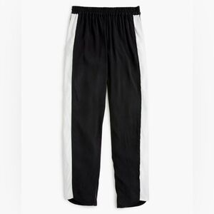 J.‎ Crew x Universal Standard Stripe-Inset Cupro Pants Black White XS